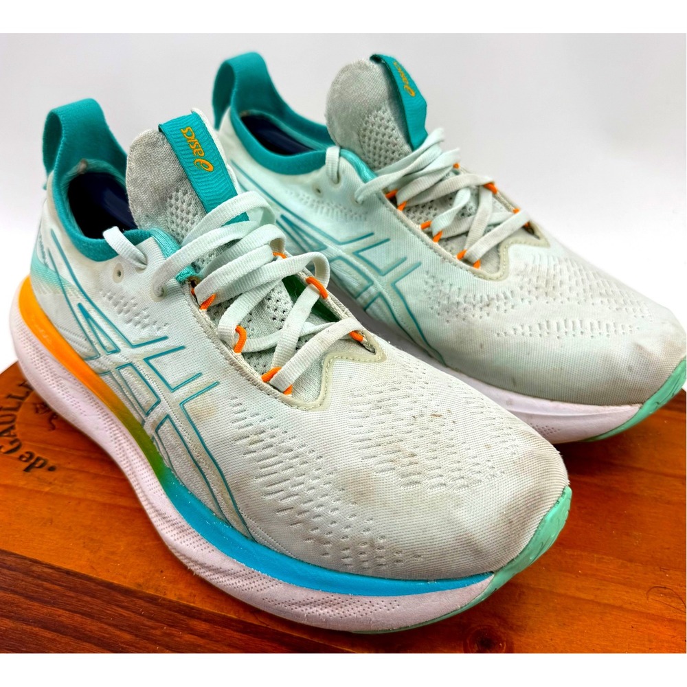 ASICS Women's 9 Gel Nimbus 25 Running Shoes Light Blue/Aqua